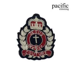 2 1/2" Zari Embroidery Jesus Couture Emblem Badge : PAVBZ564
