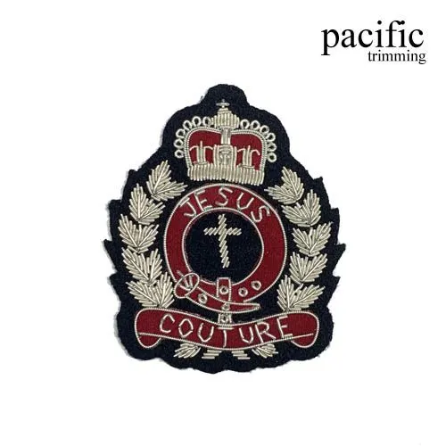 2 1/2" Zari Embroidery Jesus Couture Emblem Badge : PAVBZ564