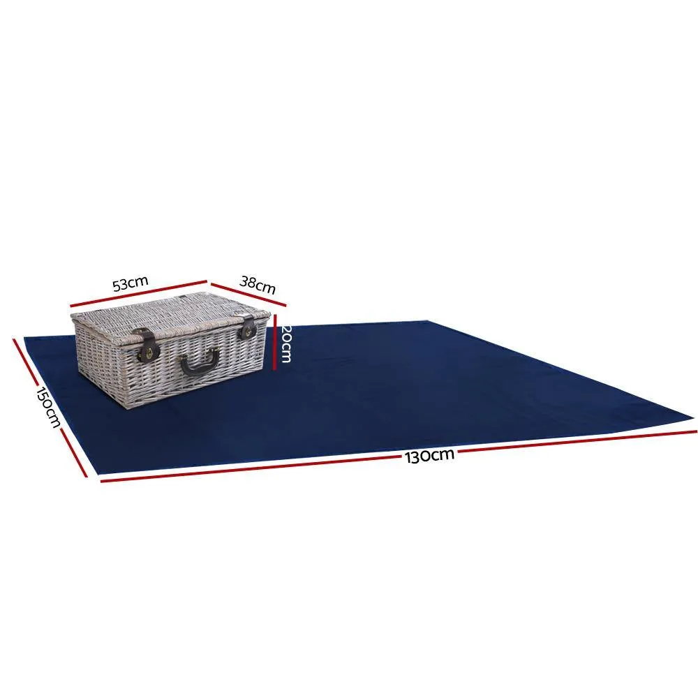6 Person Outdoor Picnic Basket Cooler Bag Wicker