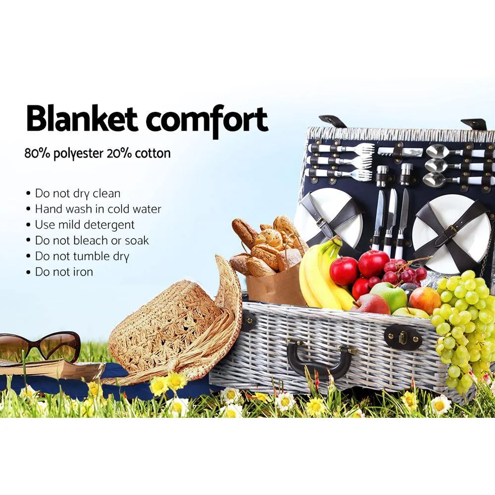 6 Person Outdoor Picnic Basket Cooler Bag Wicker