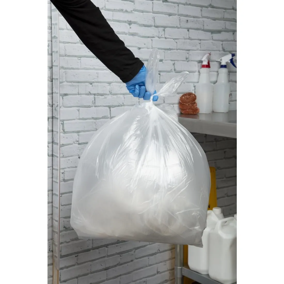 CH158 Jantex Light Duty Recycled Bin Bag 10kg 80ltr Clear (Pack of 200)