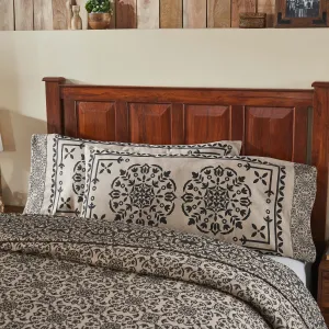 Custom House Black Tan Jacquard King Pillow Case Set of 2 21x40 4