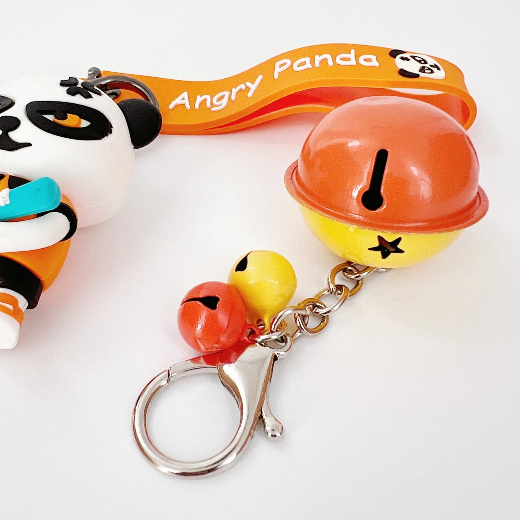 Cute Angry Panda Figure Keychain Pendant for Keys and Backpacks