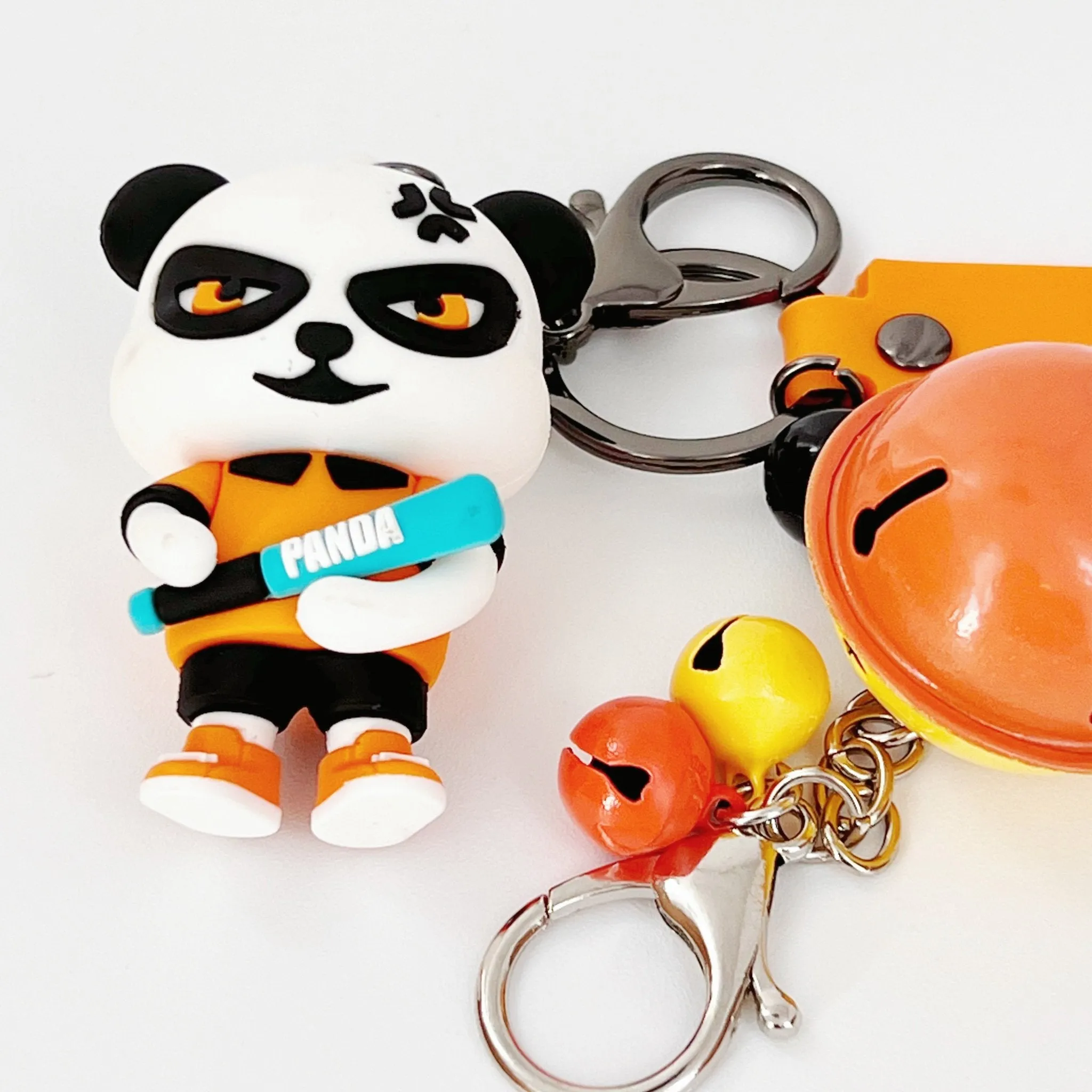 Cute Angry Panda Figure Keychain Pendant for Keys and Backpacks