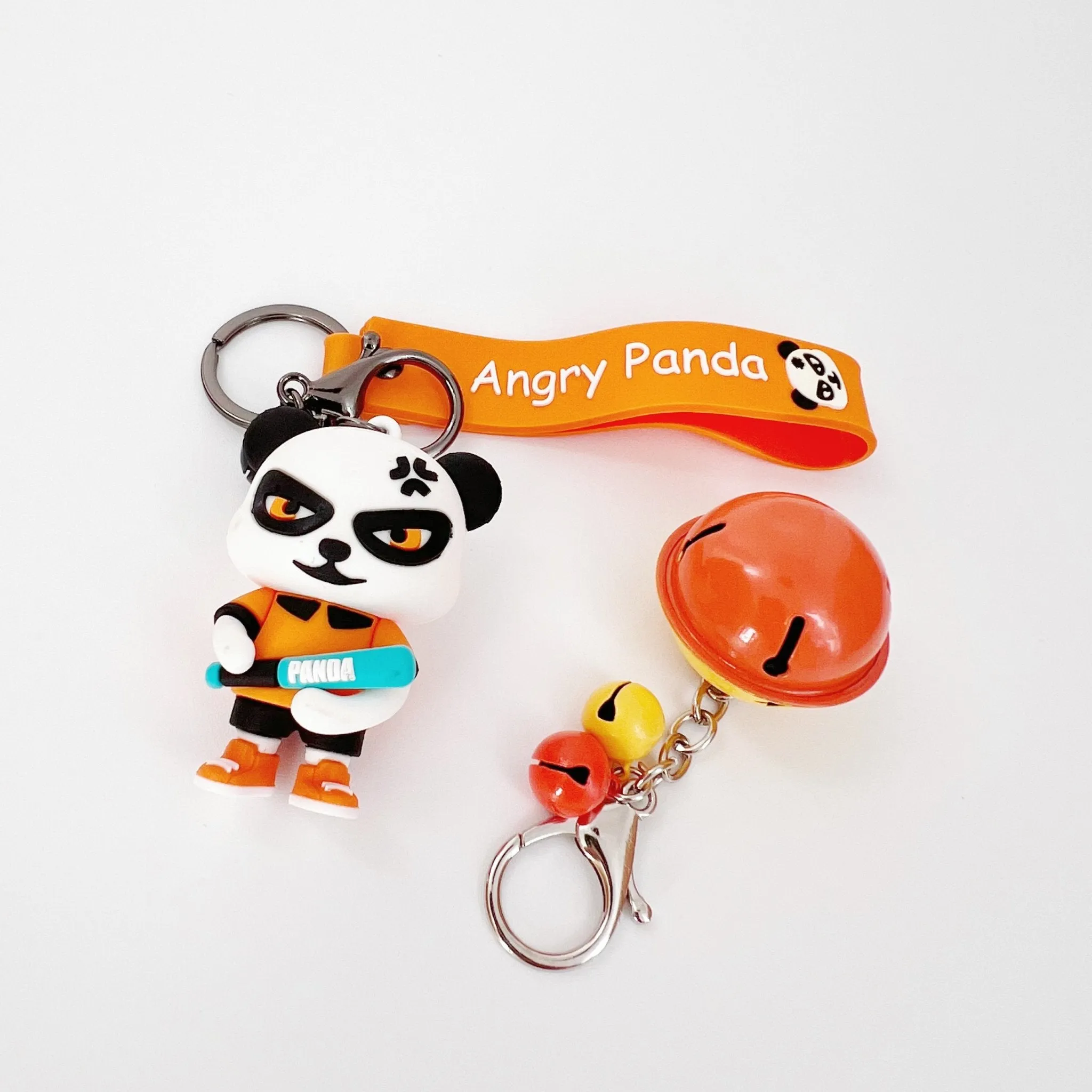 Cute Angry Panda Figure Keychain Pendant for Keys and Backpacks