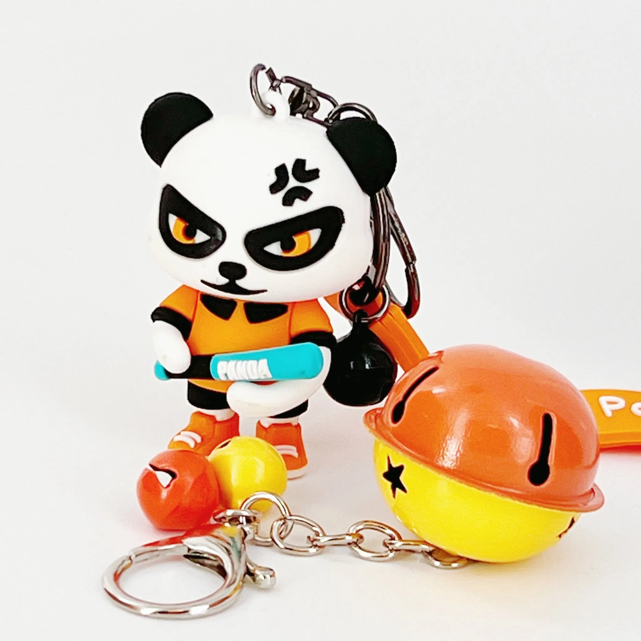 Cute Angry Panda Figure Keychain Pendant for Keys and Backpacks