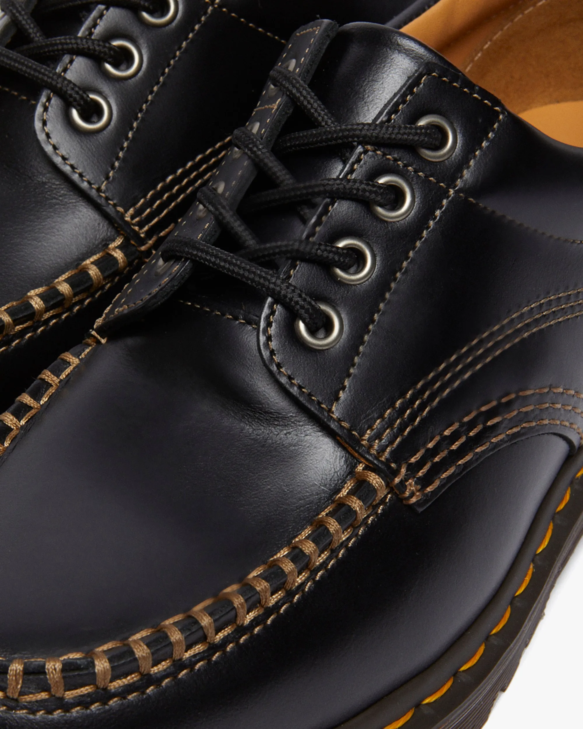Dr Martens Archive Lowell 4-Eye Moc Toe Shoe - Black Analine Leather