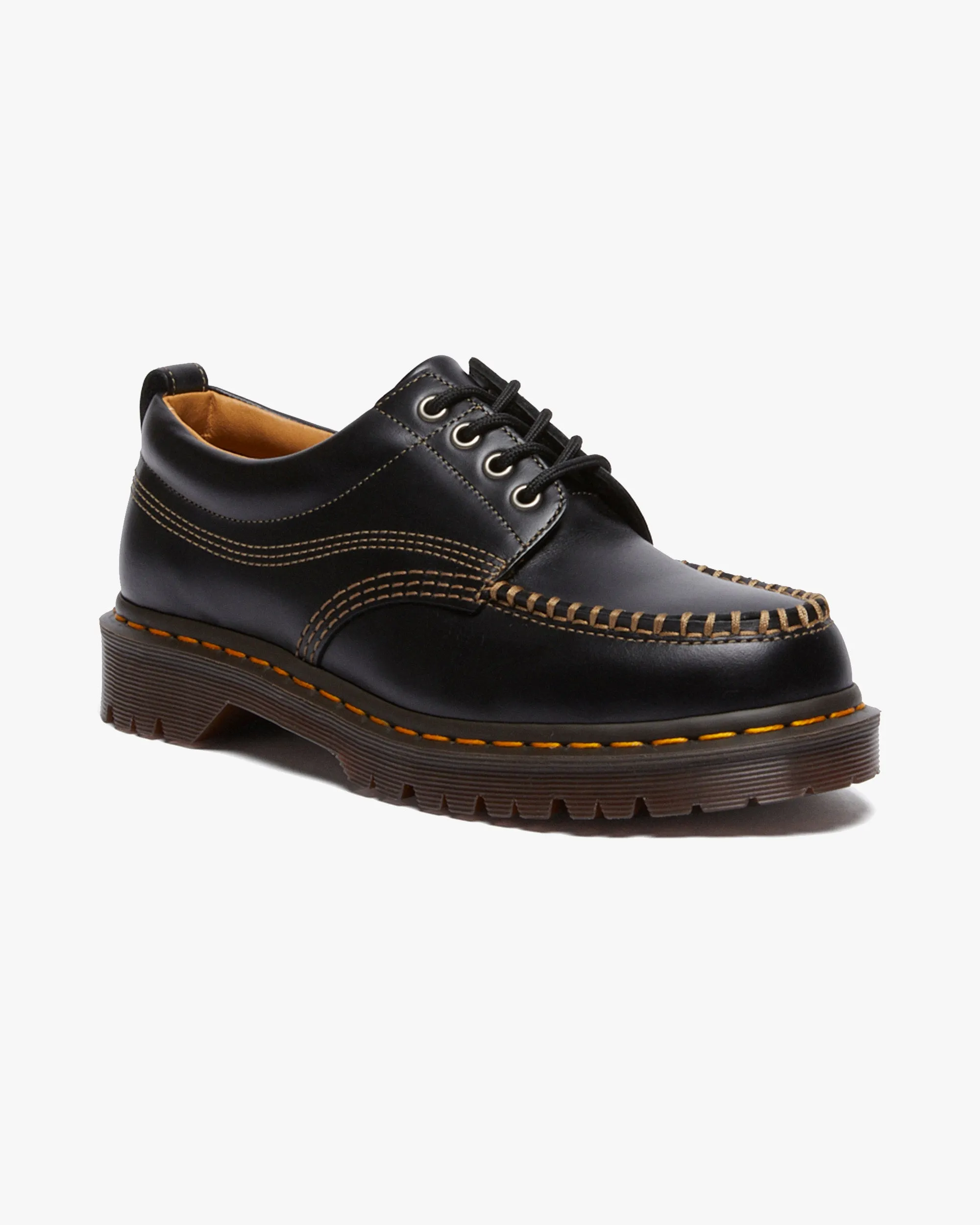 Dr Martens Archive Lowell 4-Eye Moc Toe Shoe - Black Analine Leather
