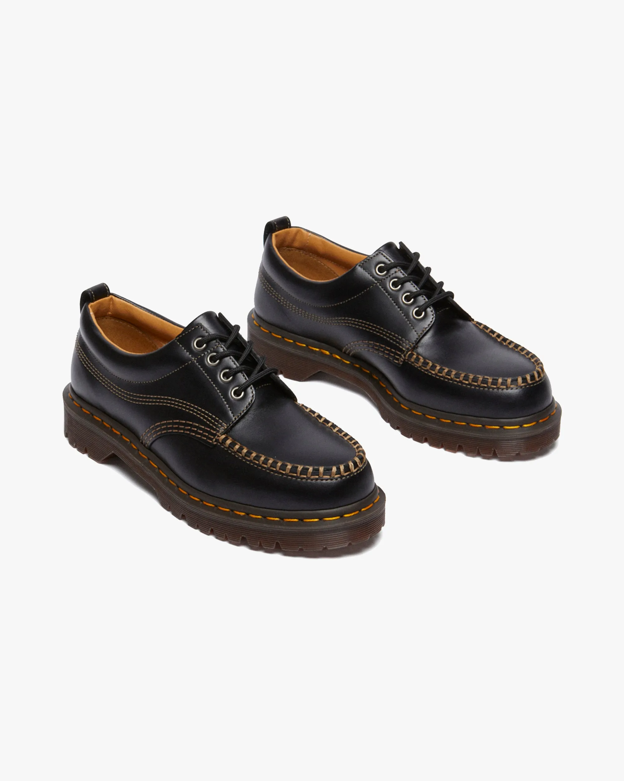 Dr Martens Archive Lowell 4-Eye Moc Toe Shoe - Black Analine Leather