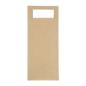 Europochette Brown Cutlery Pouch with White Napkin (Pack of 500) - CK235