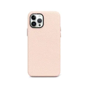 iPhone 12 Pro Pink Genuine Leather Phone Case