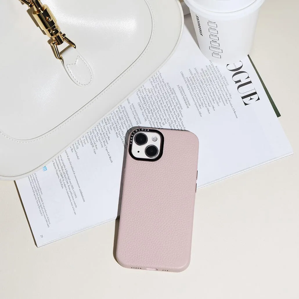 iPhone 12 Pro Pink Genuine Leather Phone Case