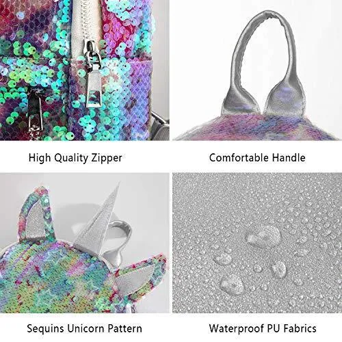 Kids Unicorn Backpack, Sequin Bag Girls School Bag