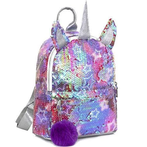Kids Unicorn Backpack, Sequin Bag Girls School Bag