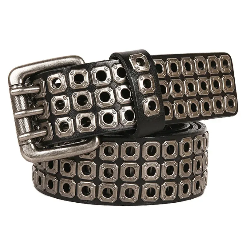 Leather Rivet Studded Belt