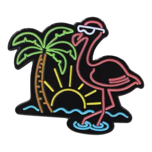 Neon Flamingo – Chill Life Flamingo Beach Enamel Pin