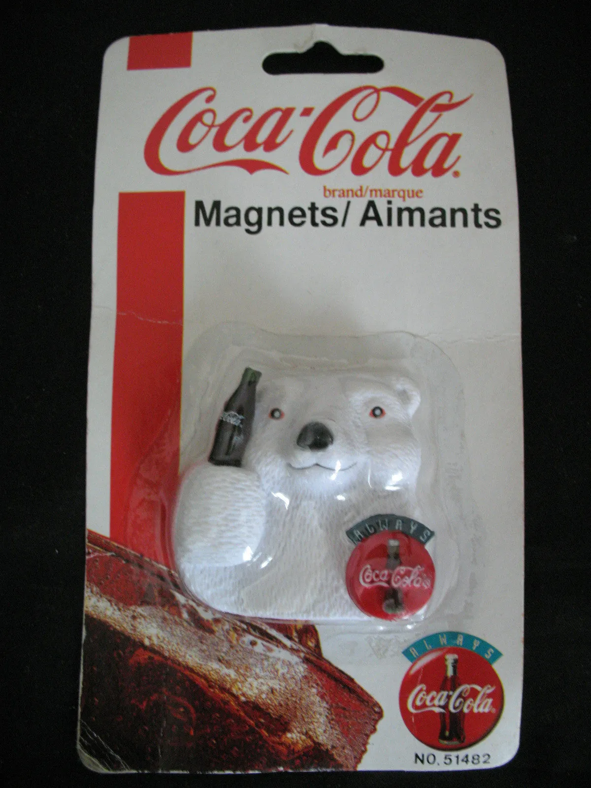 NEW Sealed Old 1995 COCA COLA COKE 3D WHITE POLAR BEAR MAGNET Ref Refrigerator Collectibles For Collectors