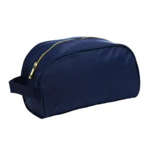 Personalized Nylon Blue Navy Brass Traveler Pouch