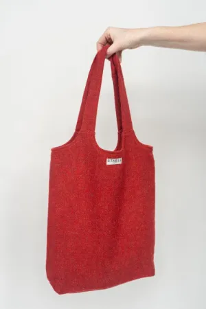 Red Tweed Tote Bag