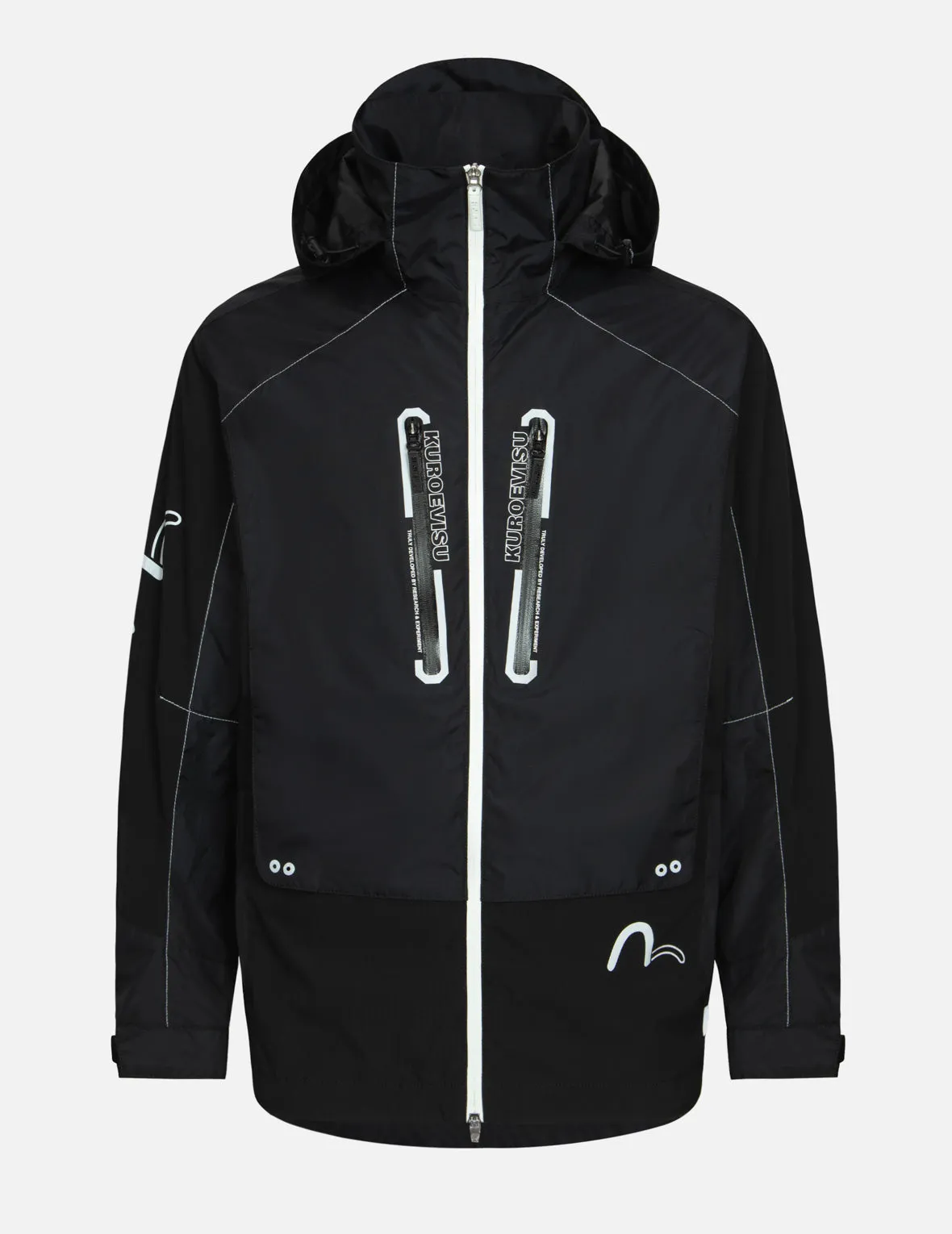 Seagull and Logo Print Slim Fit Windbreaker