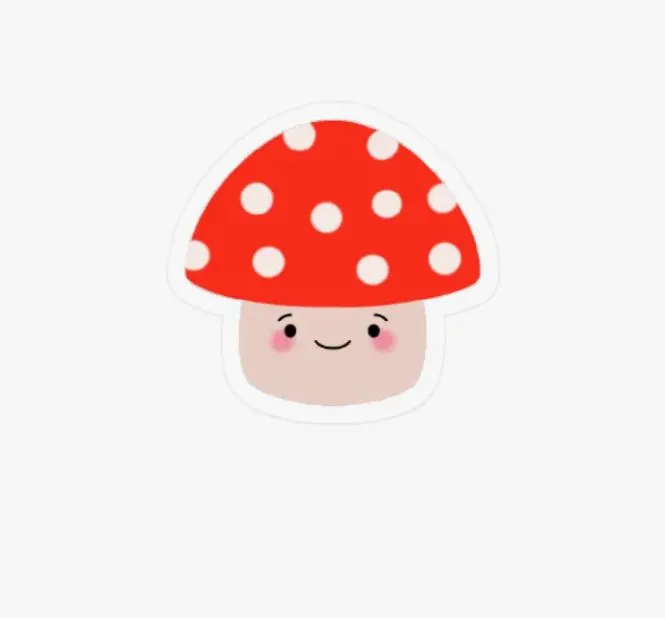Sticker - Cute Kawaii Red Mushroom Vinyl Sticker
