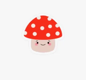 Sticker - Cute Kawaii Red Mushroom Vinyl Sticker