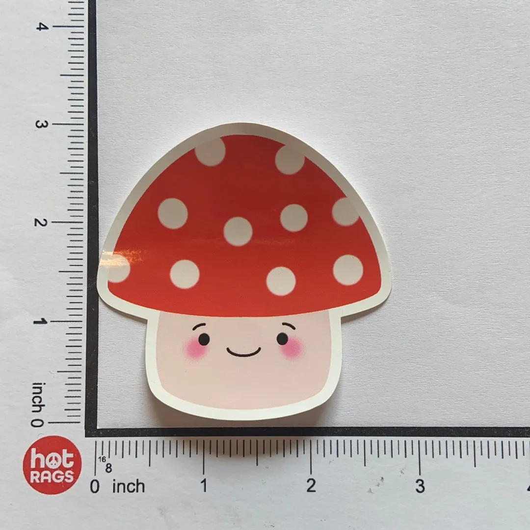 Sticker - Cute Kawaii Red Mushroom Vinyl Sticker