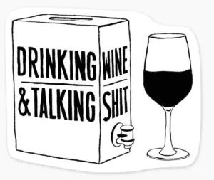 Sticker - Drinking Wine - 3in