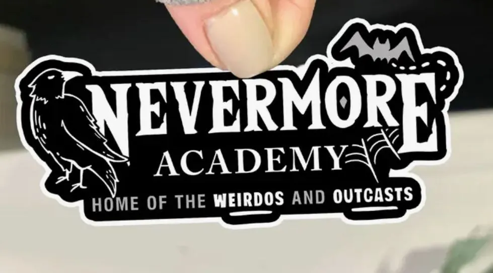 Sticker - Nevermore Academy Sticker, WATERPROOF Raven Decal
