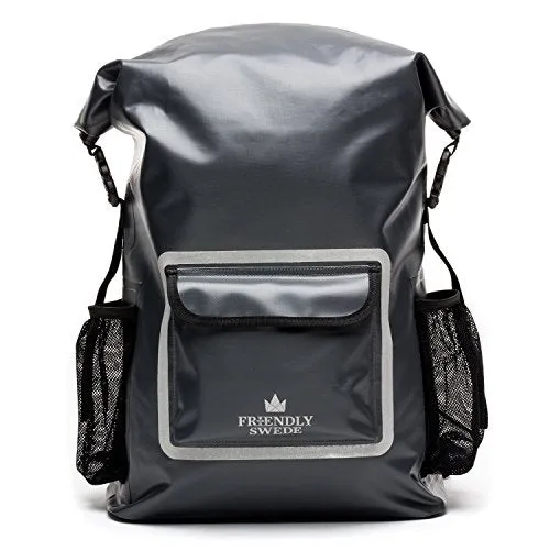 The Friendly Swede Waterproof Backpack Dry Bag 33L with Laptop Pocket, Roll Top Seal, Ergonomic