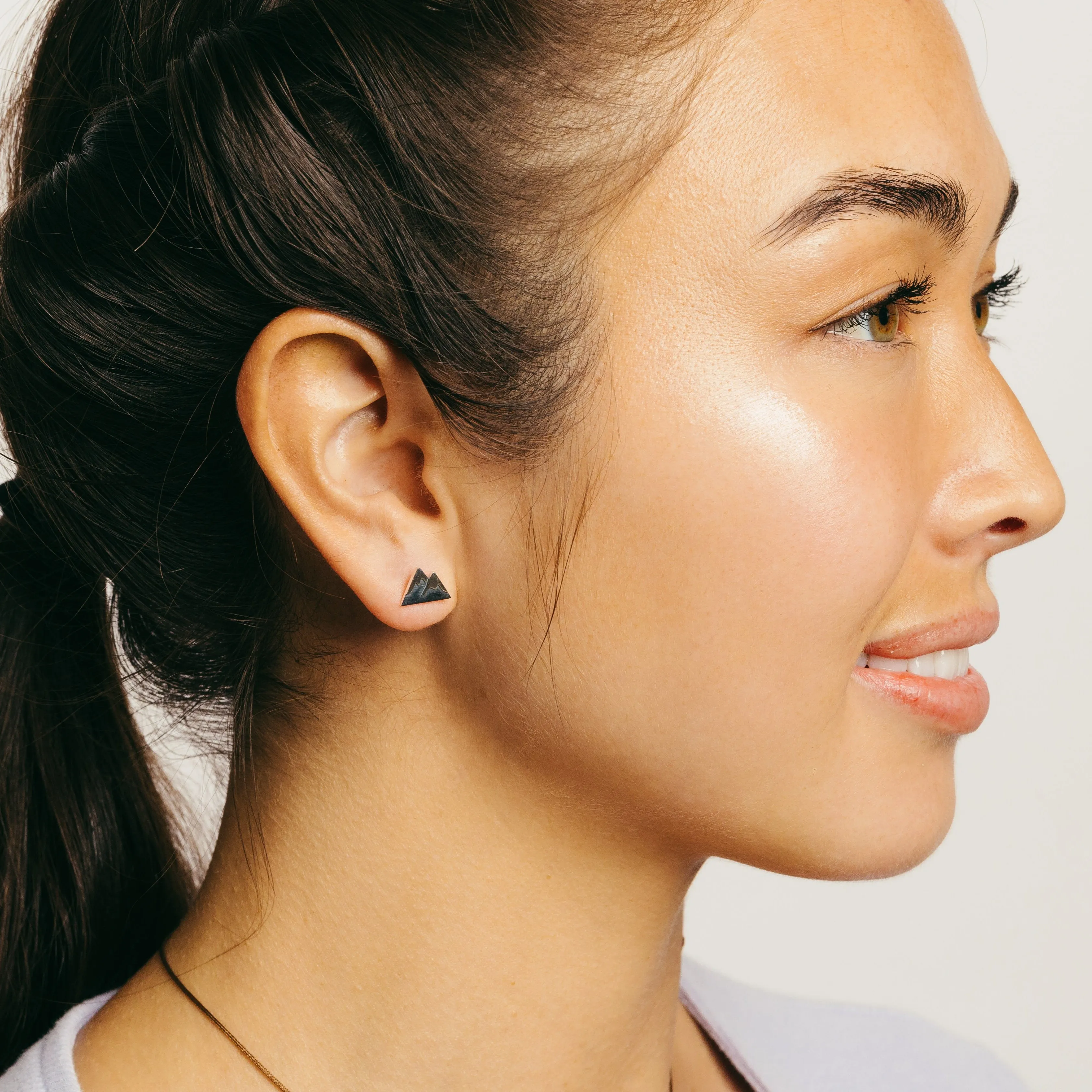 Tiny Charm Post Earrings - Mountain Girl
