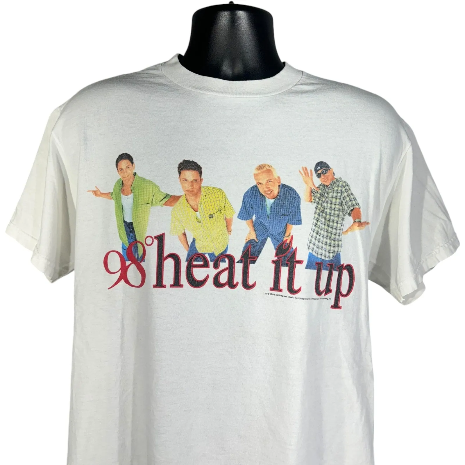 Vintage 98 Degrees "Heat It Up" Boy Band Tee 1998