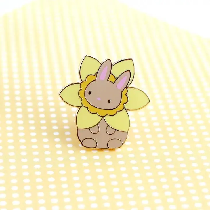 Wild Whimsy Woolies Enamel Pin - Daffodil Bunny