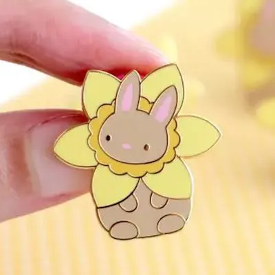 Wild Whimsy Woolies Enamel Pin - Daffodil Bunny