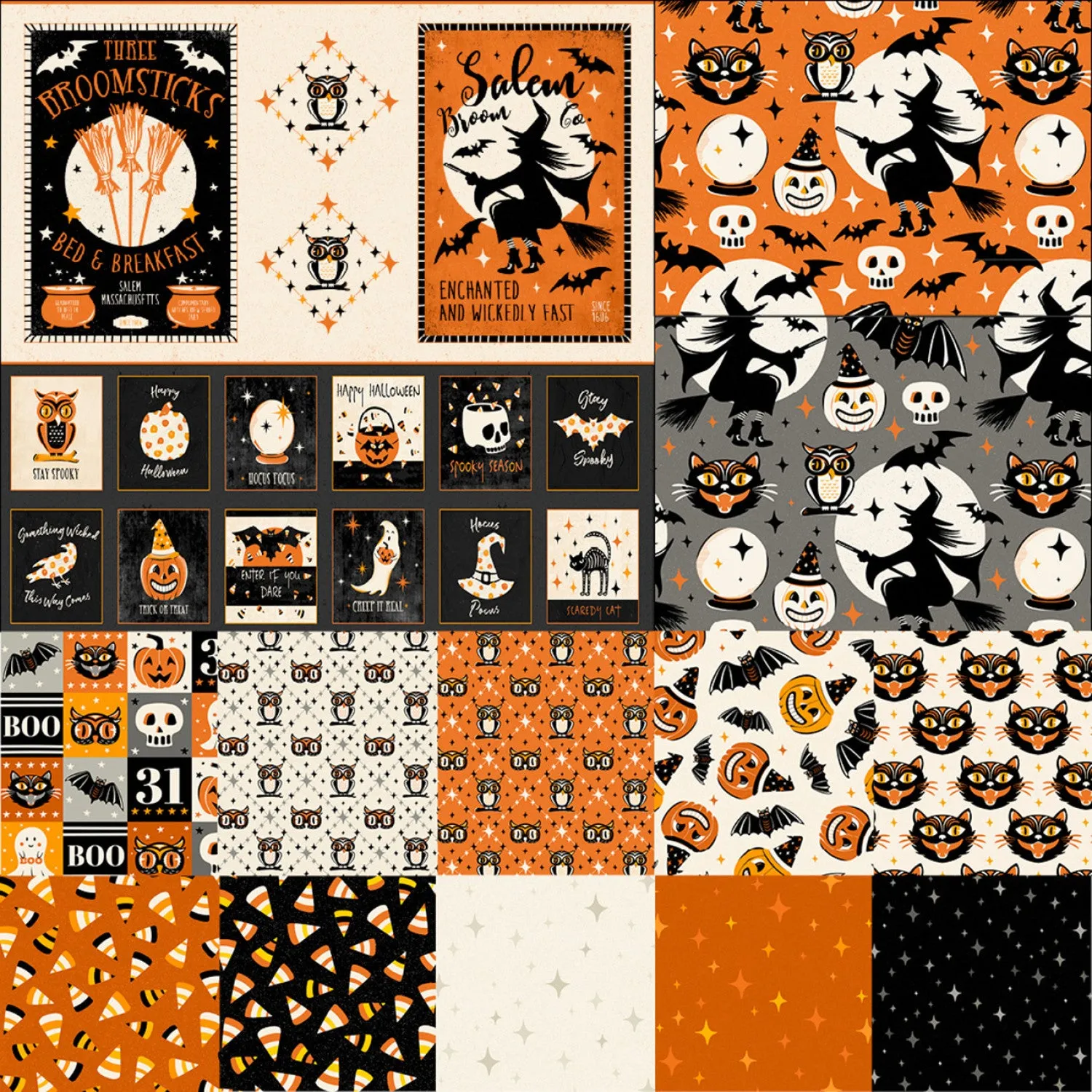 Witching Hour | Fat Quarter Bundle by Heather Dutton for P&B Textiles | 14pcs