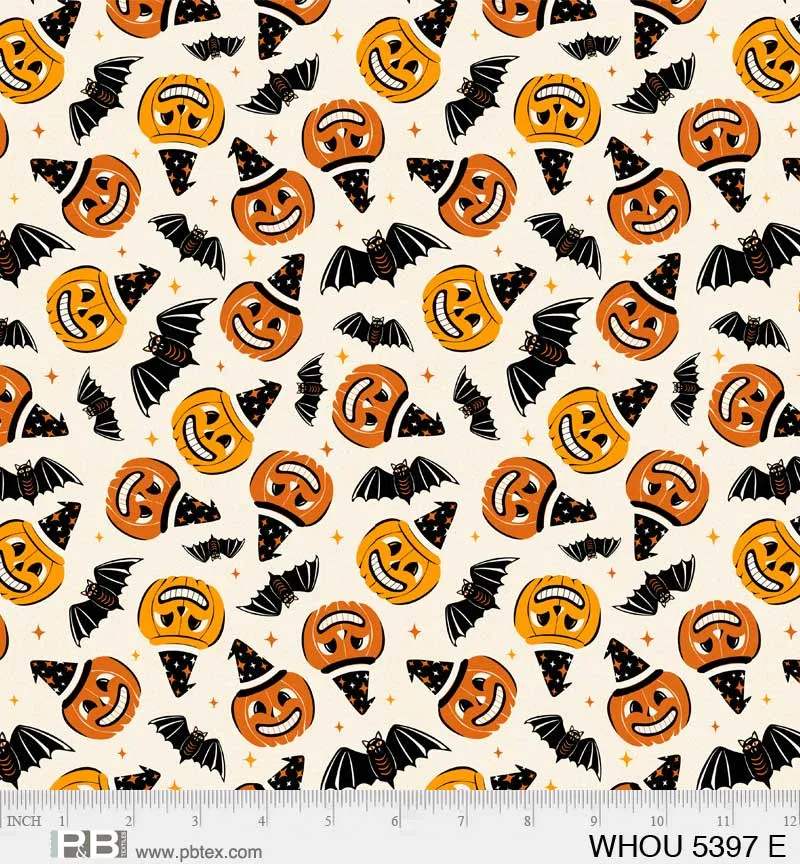 Witching Hour | Pumpkin & Bat Toss | Heather Dutton for P&B Textiles