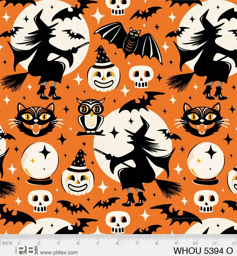 Witching Hour | Witchy Wonders Allover Orange  | Heather Dutton for P&B Textiles
