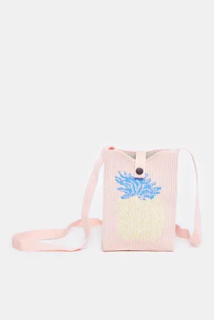 Women Pink Embellished Mobile Wallet